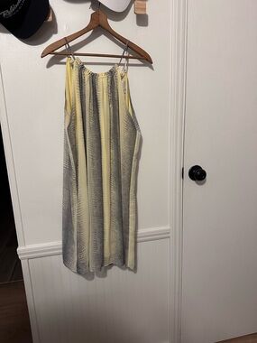 Lightweight Yellow & Gray Snakeskin Slip Dress